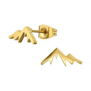14K Gold Stainless Steel Mountain Earrings